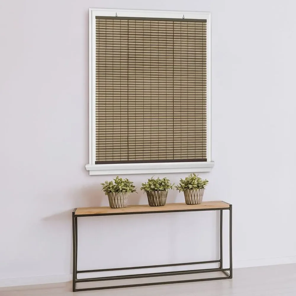 Two-Tone Oval Cordless Rollup Light Filtering Window Blinds Shades: 72
